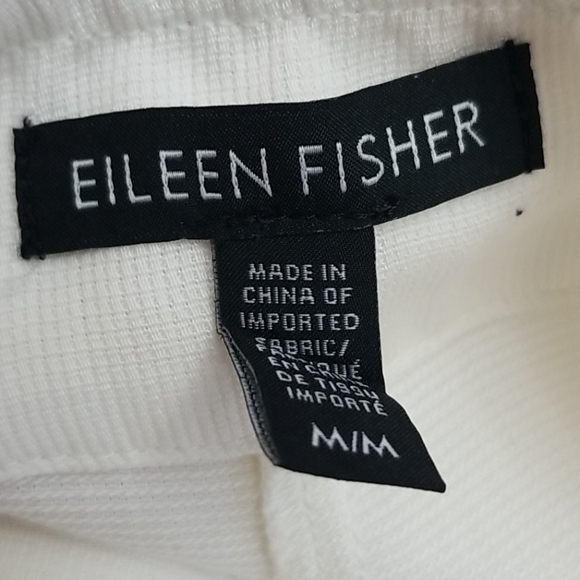 Eileen Fisher Wide Leg White Pleated Trouser Pants Medium - Picture 7 of 8